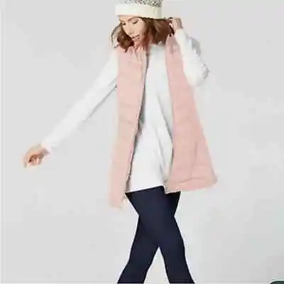 J. Jill Down Filled Rosewater Puffer Quilted Vest Dusty Pink • $18.75