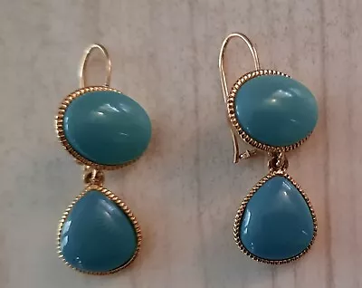 Vintage Monet Turquoise Color And Gold Tone Earrings • $1.50