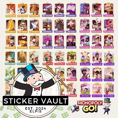 Monopoly Go! 1-5 Star ⭐ Stickers / Cards - Album / Set 1-21 -⚡Fast Delivery 💌 • $12.99