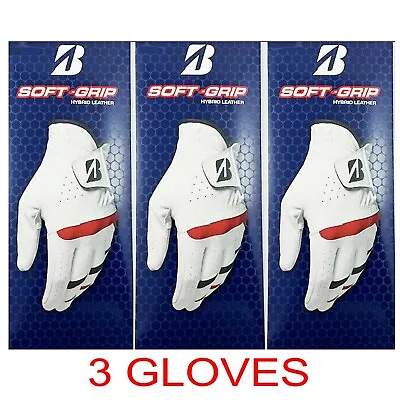 NEW Bridgestone Men's Soft-Grip Golf Gloves (3-Pack) *2-3 Day Ship*  • $32.95