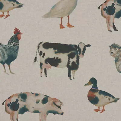 £51.99 • Buy Clarke And Clarke On The Farm Linen Cotton PVC WIPE CLEAN Tablecloth Oilcloth