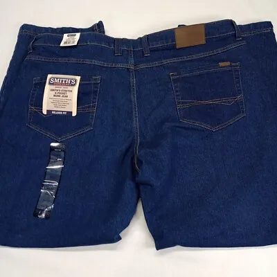  Smiths Workwear Jeans Men's 42x32 Blue Stretch 5 Pocket Work Jean  Dark Wash  • $16.50