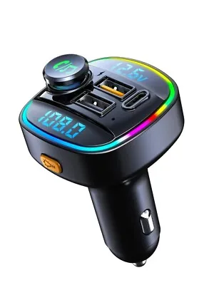 Car Bluetooth 5.0 FM Transmitter Handsfree Dual USB Radio Modulator MP3 Player • £7.99