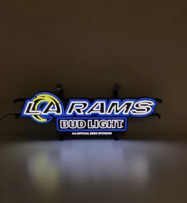 Rare Los Angeles Rams Bud Light LED Neon Sign NFL NEW AUTHENTIC MANCAVE 26x10 • $349.99