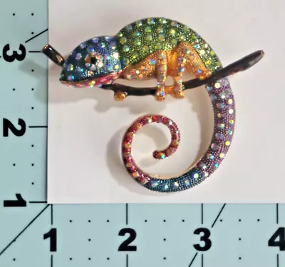 Chameleon Lizard Gecko Brooch Pin Costume Fashion Jewelry FAST Free Shipping • $14.81