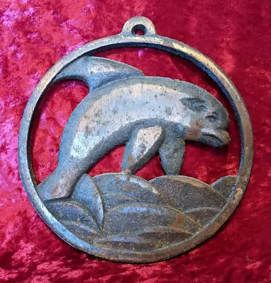 Vintage Hand Carved Handmade Dolphin Trivet Art BEAUTIFUL • $39.99