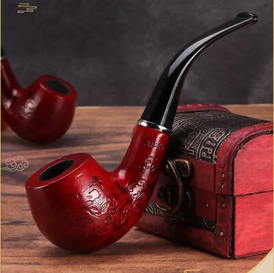 Smoking Pipe Durable Tobacco Vintage Wooden Pipes Cigar Cigarette Unique Gift • $19.53