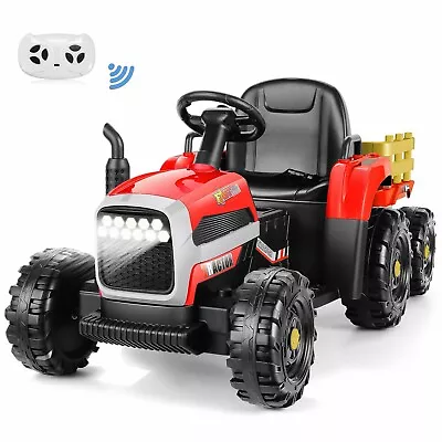 12V Electric Kids Ride On Tractor Battery Powered Toy W/ Trailer Remote Control • $139.99