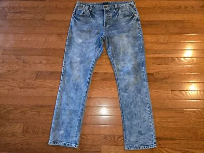 Mens City Streets 34x32 Slim Stretch Acid Wash Blue Denim Jeans A++ Super  Fine • $8.49