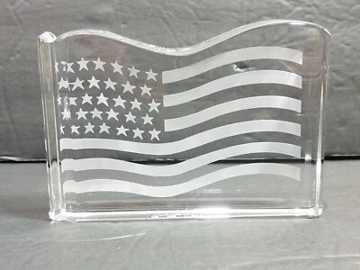 $47.49 • Buy Tiffany & Co Crystal American Flag Paperweight Val St. Lambert De Sores