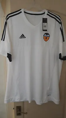 Valencia Home Short Sleeve Shirt 2015/16 XXL 2XL BNWT Spain Adidas • £40