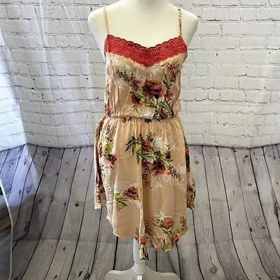 Mimi Chica Ladies Floral Tank Dress With Pockets Sz (l) Euc!!     B-18 • $13