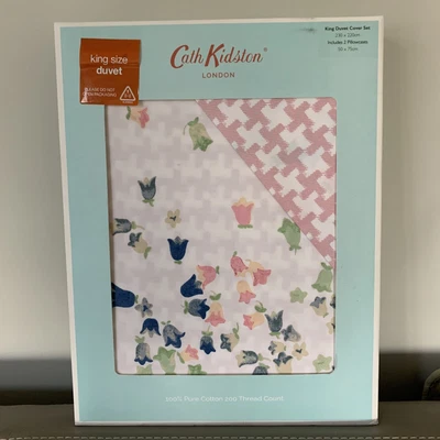£52 • Buy Cath Kidston Bluebells Multi Reversible Duvet Bedding Set King Size *NEW*