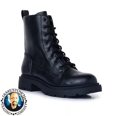 Women’s Combat Lug Boots Size US 9 Military Style Black With Memory Foam New • $21.67