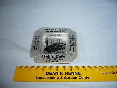 WWII Era Cardboard Advertising Ashtray Helt's Cafe Lykens Pa. Harvey Helt • $60