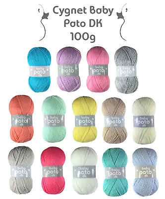 Cygnet Pato  Baby DK Yarn Wool 100gm 100% Acrylic Full Range • £1.99