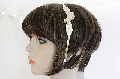 Women Headband Gold Metal Long Leaves Fashion Hair Accessory Silver Bling Teens • $5.96