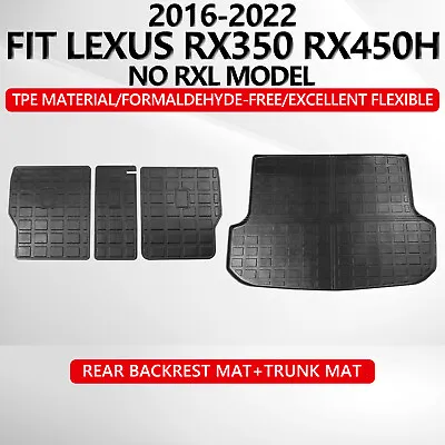 Fit 2016-2022 Lexus RX350 RX450H Cargo Mats Backrest Mats Trunk Liners TPE • $62.99