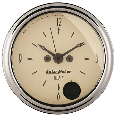 Auto Meter 1885 2-1/16  Clock Gauge 12 Hour Antique Beige • $127.49