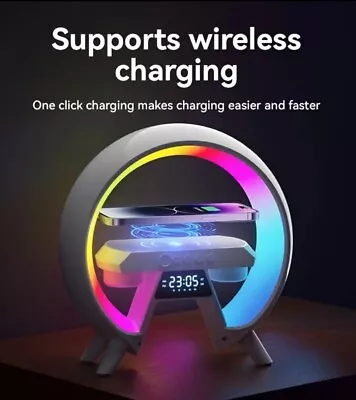 Wireless Charging Speaker Clock LED Atmosphere Lamp  • £18.99