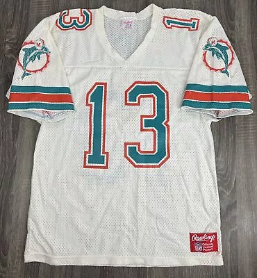 VTG 80’s Miami Dolphins Dan Marino #13 Football Rawlings Jersey USA Adult Medium • $39