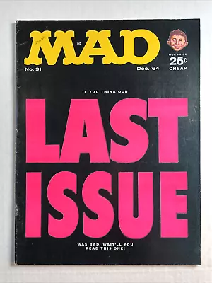 Mad Magazine 91 F 1964 EC Fake Last Issue • $14.99