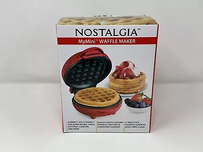 NEW! Nostalgia My Mini Personal Electric Waffle Maker 5  - Red • $7.95