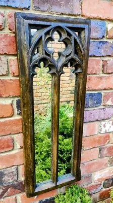 £114.99 • Buy Large Gothic Wall Mirror Wood Effect Stone Home Or Garden 83cm X 32cm  