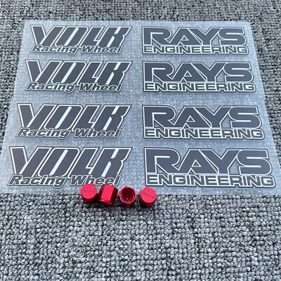 Jdm Rays Volk Racing Te37sl Sticker Tire Valve Stem Caps Forged Aluminum Red • $24.50