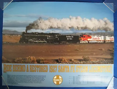 1927 Steam Locomotive Employee Tour Santa Fe Railroad Poster  30 X 22.5  • $18
