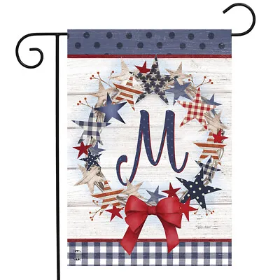 American Wreath Monogram M Garden Flag • $9.86