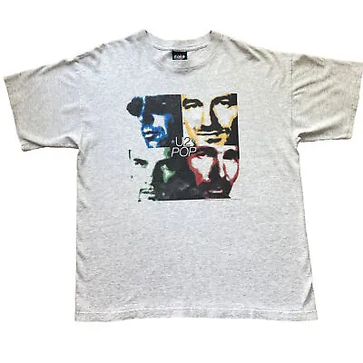 Vintage 90s U2 Pop Mart Concert 1997 World Tour T Shirt Bono XL Heather Gray • $49.95