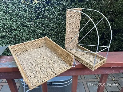 Vintage Wicker Woven Desk File Organizer Magazine Book Holder • $9.99