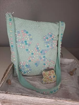 Vintage Beaded Candy Dot Purse Coin Bag • $19.99