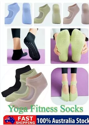 Women Yoga Socks Non-slip Grip Ankle Support Pilates Barre Ballet Gym Training • $24.99