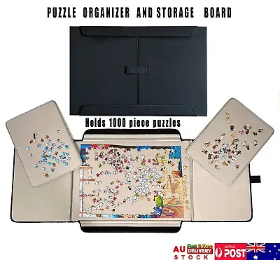 Heavy Duty Jigsaw Puzzle Board Mat Holds Up To 1000 Pieces Sleeve Bag Portable • $64.89