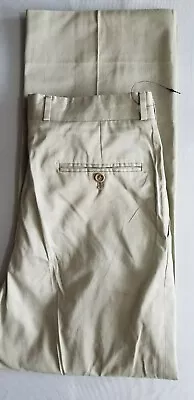 PASSPORT SAKS 5TH AVENUE Men Regular Pleat Italy Cotton Dress Pant - 38x29 Sand • $49.99