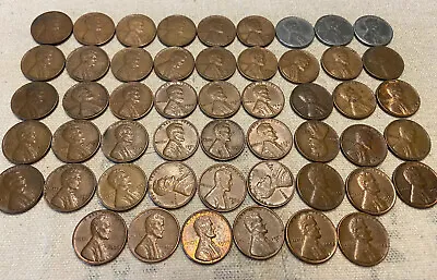 Complete 1934 - 1958 P D S Lincoln Wheat Penny Cent Set 71 Coins • $11.50