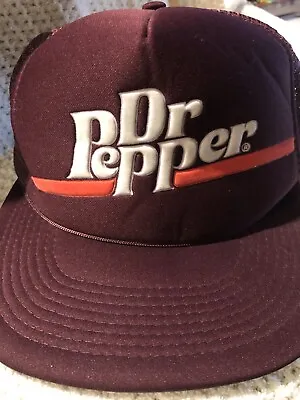 Dr. Pepper Snapback Mesh Trucker Hat Cap. Red Underline. 1980s Era. Vintage • $44