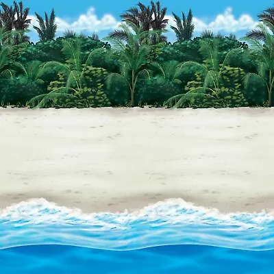 £16.05 • Buy 40ft Hawaiian Party Luau Garden Beach Sand Sea Room Roll Wall Scene Decoration