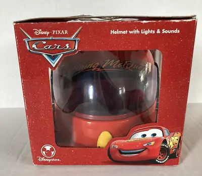 Disney Store Pixar Cars Lightning McQueen Talking Costume Helmet W/ Lights Sound • $95