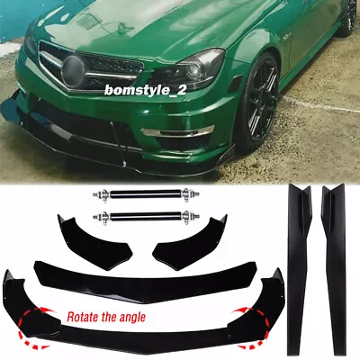 Front Bumper Lip Spoiler/Side Skirt/ Strut Rods For Mercedes-Benz C200 C250 C300 • $159.11