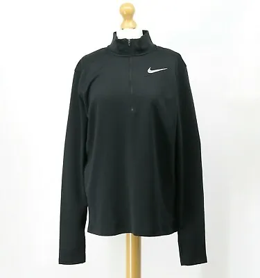 £24.50 • Buy Nike Dri Fit Pacer Half Zip Running Top Mens Black Gym Activewear Rrp £40 Ad