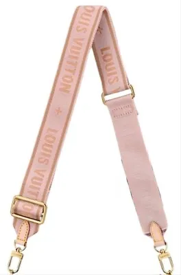 $1295 • Buy 🔥LOUIS VUITTON Monogram 1.6  Wide Bandoulière Shoulder Jacquard Strap Rose Pink