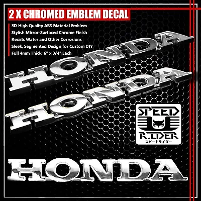$22.12 • Buy 2 X 6  4mm 3d Emblem Fairing/fender/tank Decal Sticker Honda Logo Chrome Silver