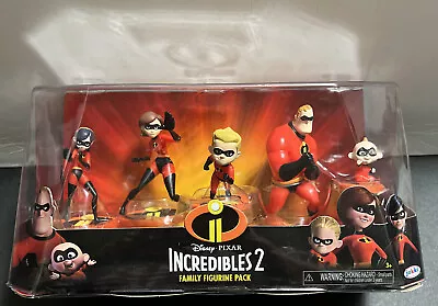 Disney Pixar Incredibles 2 Family Figurine Pack Action Figure Toys Sealed 2014 • $24.99
