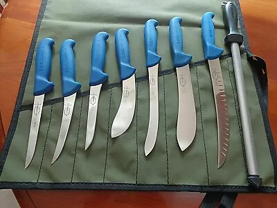 F. Dick 9 Piece Sportsmans Knife Set  The Big Dick  Germany Aussie Canvas Roll • $347.50