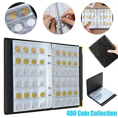 480 Pocket World Coin Collection Album Storage Book Money Penny Holder Organizer • $18.48