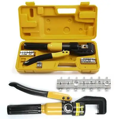 £84.99 • Buy 8 Ton Hydraulic Crimper Crimping Tool Dies Battery Cable Wire Hose Lug Terminal
