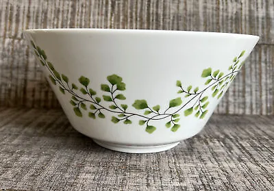 Martha Stewart Maidenhair Fern Green Serving Bowl 9  White Leaves ~ Mint • $19.99